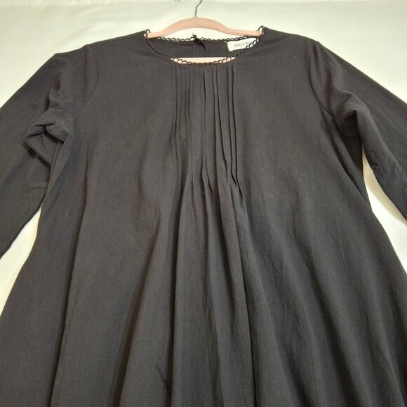 Modest Midi Asymmetric Hem Dress Size 2XL BIU BIU Black Long Sleeve Round Neck - Picture 5 of 16